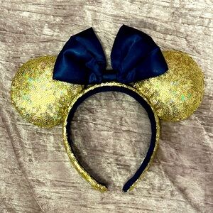 Disney Gold Shimmer Blue WDW 50th EARidescent Minnie Mouse Ears Headband